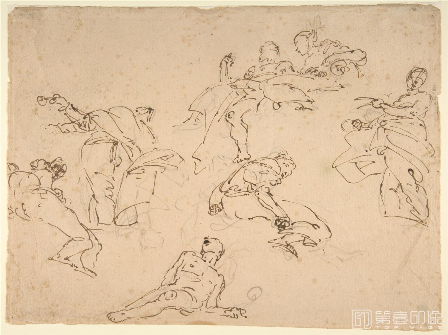 素描-美国纽约大都会美术馆素描藏画-Giovanni Battista TiepoloFigure Studies-0833